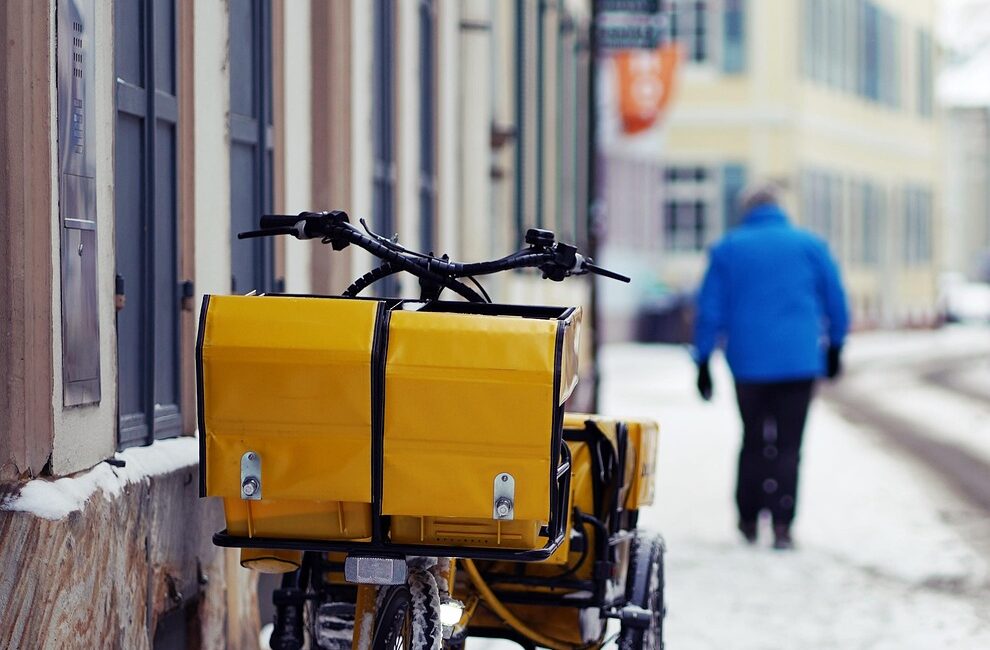 dhl, mail, delivery, letters, bicycle, dhl bike, vehicle, deutsche post, road, snow, delivery service, package delivery, logistics, shipping, shipment, trade, delivery trucks, parcel shipping, transport, dhl, dhl, dhl, dhl, dhl, deutsche post, logistics